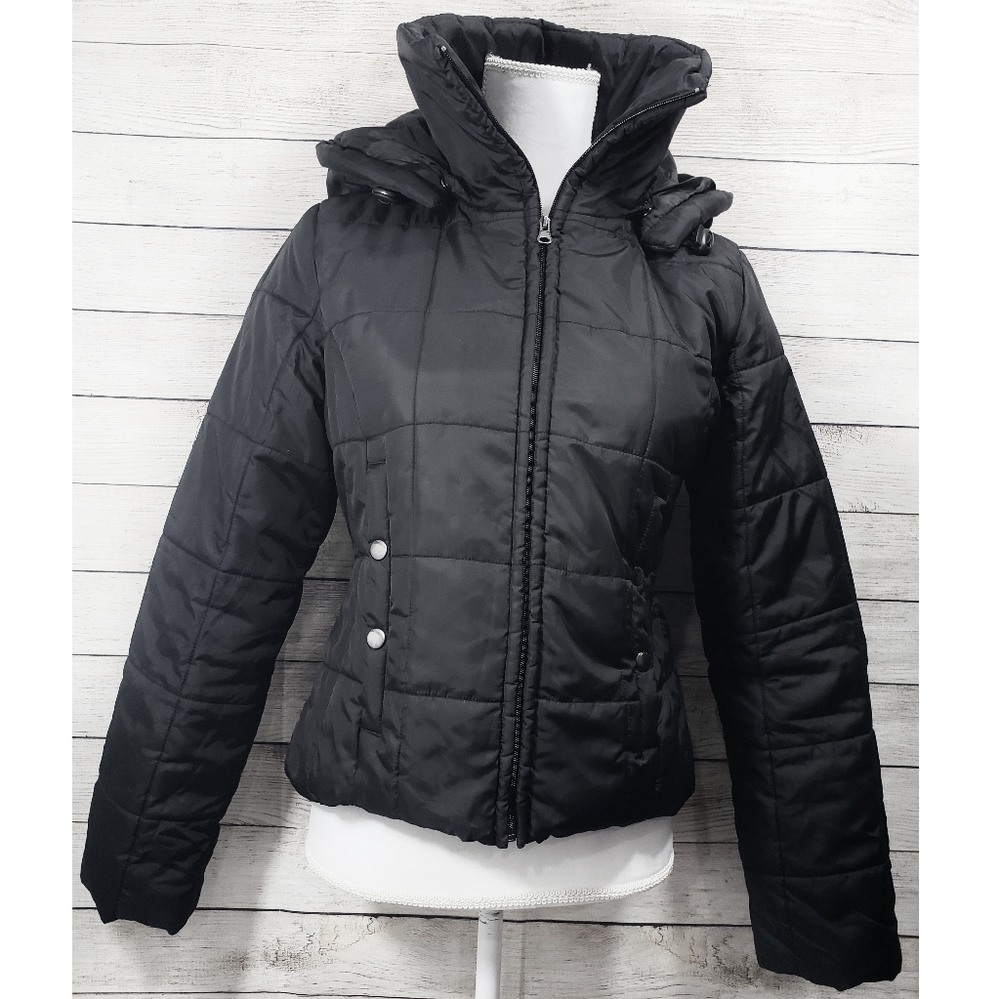 Sugarfly Black Hooded Puffer Coat